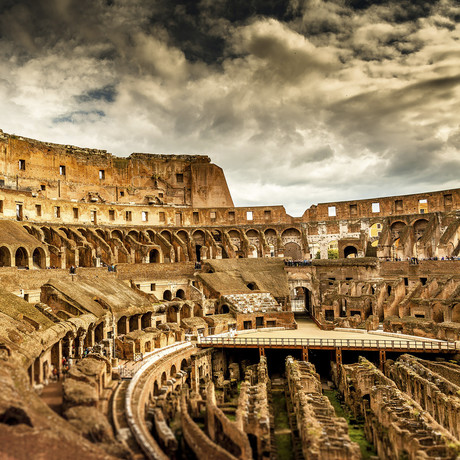 Inside Of Colosseum // Rome, Italy (4 Panels // 100"L x 100"W)