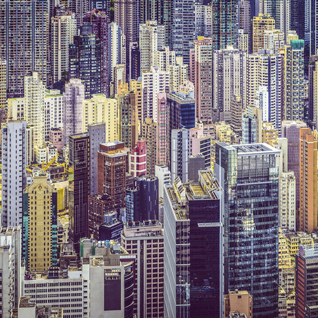 Hong Kong, China // Cityscape (4 Panels // 100"L x 100"W)