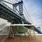 Manhattan Bridge on an Overcast Spring Day // New York City (4 Panels // 100"L x 100"W)