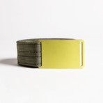 Light Green Buckle + Army Grey Belt // Black Stitch (30)