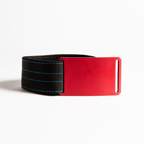 Red Buckle + Black Belt // Blue Stitch (30)