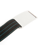 Silver Buckle + Black Belt // Blue Stitch (30)