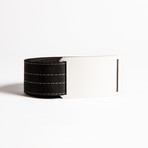 Silver Buckle + Black Belt // Grey Stitch (30)