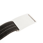 Silver Buckle + Black Belt // Grey Stitch (30)