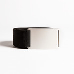 Silver Buckle + Black Belt // Black Stitch (30)