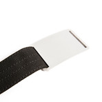 Silver Buckle + Black Belt // Black Stitch (30)