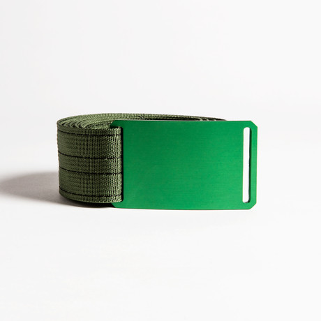 Green Buckle + Army Green Belt // Black Stitch (30)