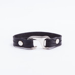 Carved Leather Bracelet // Black (Small)