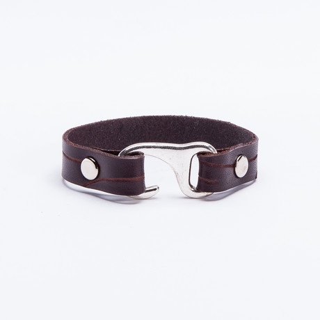 Carved Leather Bracelet // Brown (Small)
