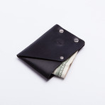 Hammer Riveted Half Wallet (Dark Brown)