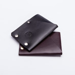 Hammer Riveted Half Wallet (Dark Brown)