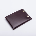 Hammer Riveted Half Wallet (Dark Brown)