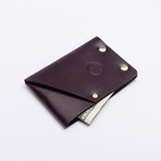 Hammer Riveted Half Wallet (Dark Brown)