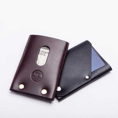 Hammer Riveted Front Pocket Wallet (Dark Brown)