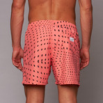 Boardies // Disco Ball Mid-Length Short // Red (M)