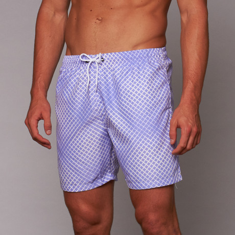 Boardies // Ging Lights Mid-Length Short // Blue (M)