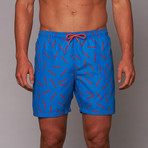 Saved Mid-Length Short // Blue + Red (M)