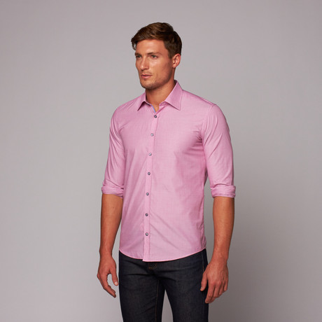 Cotton Button-Up Shirt //  Pink (S)