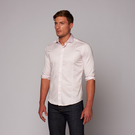 Cotton Button-Up Shirt // Light Pink (S)