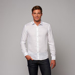 Button-Up Shirt // White + Blue (S)