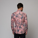 Flower Print Shirt // Pink (XL)
