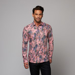 Flower Print Shirt // Pink (XL)