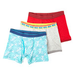 Boxer Briefs // Red + Grey + Light Blue // Pack of 3 (S)