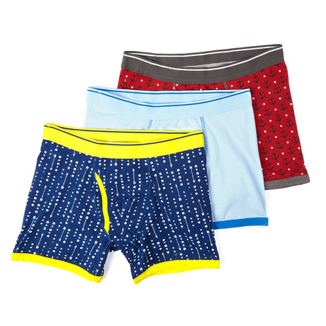 Boxer Briefs // Navy + Light Blue + Red // Pack of 3 (S)
