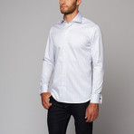 Striped French Cuff Egyptian Cotton Twill Shirt // Blue Euro Collar (17 (34-35))