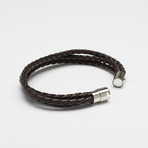 Genuine Leather Braided Bracelet // 3 Strand (Black)