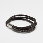 Genuine Leather Braided Bracelet // 3 Strand (Black)