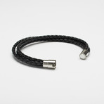 Genuine Leather Braided Bracelet // 3 Strand (Black)