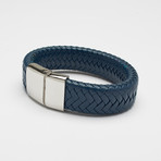 Braided Bracelet + Stainless Steel Buckle // Wide (Navy)