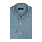 Egyptian Cotton Slim Fit Button-Up // Navy + Green Micro Tattersall (16 (32-33))