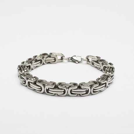 Fancy Stainless Steel Byzantine Bracelet