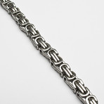 Fancy Stainless Steel Byzantine Bracelet