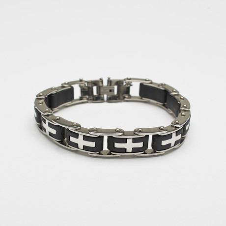 Stainless Steel Cross Link Bracelet
