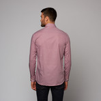 Alâra // Micro-Grid Shirt // Red + Blue Euro Collar (16 (34-35))