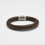 Genuine Leather Braided Bracelet // Thick (Black)