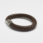 Genuine Leather Braided Bracelet // Thick (Black)