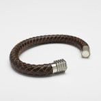 Genuine Leather Braided Bracelet // Thick (Black)