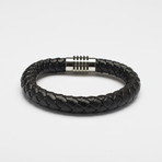 Genuine Leather Braided Bracelet // Thick (Black)