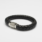 Genuine Leather Braided Bracelet // Thick (Black)