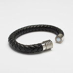 Genuine Leather Braided Bracelet // Thick (Black)