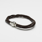 Genuine Leather Twisted Bracelet // 7 Strand