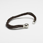 Genuine Leather Twisted Bracelet // 7 Strand