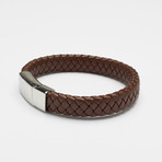 Buckle Wide Braided Bracelet // Black (Brown)