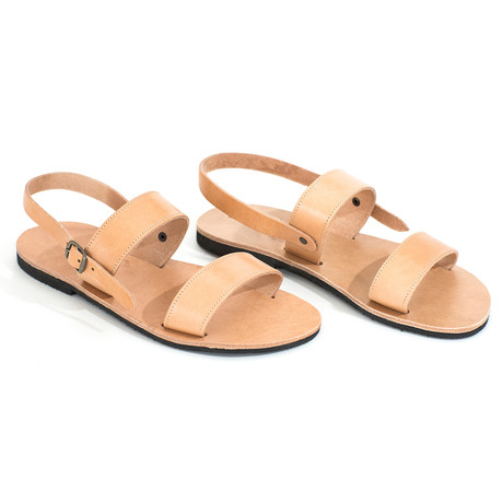 Andros Double Strap Leather Sandal // Natural (Euro: 40)