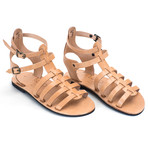 Mykonos Gladiator Leather Sandal // Natural (Euro: 43)
