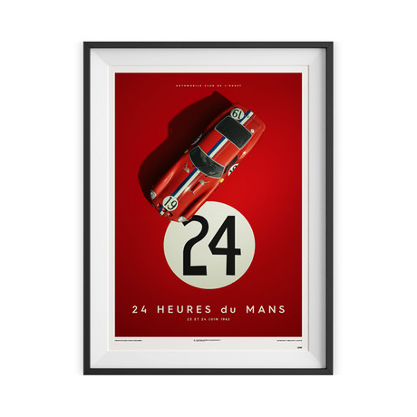 Ferrari 250 GTO Le Mans 1962 // Red // Poster (27.5"W x 39.5"H)